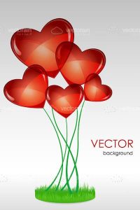 Vector background with heart plant